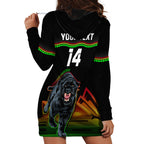 Custom Australia Day Panthers Hoodie Dress NRL 2024 Sydney Opera House With Map - Black