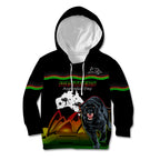Custom Australia Day Panthers Kid Hoodie NRL 2024 Sydney Opera House With Map - Black