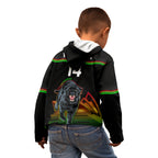 Custom Australia Day Panthers Kid Hoodie NRL 2024 Sydney Opera House With Map - Black