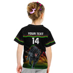 Custom Australia Day Panthers Kid T Shirt NRL 2024 Sydney Opera House With Map - Black