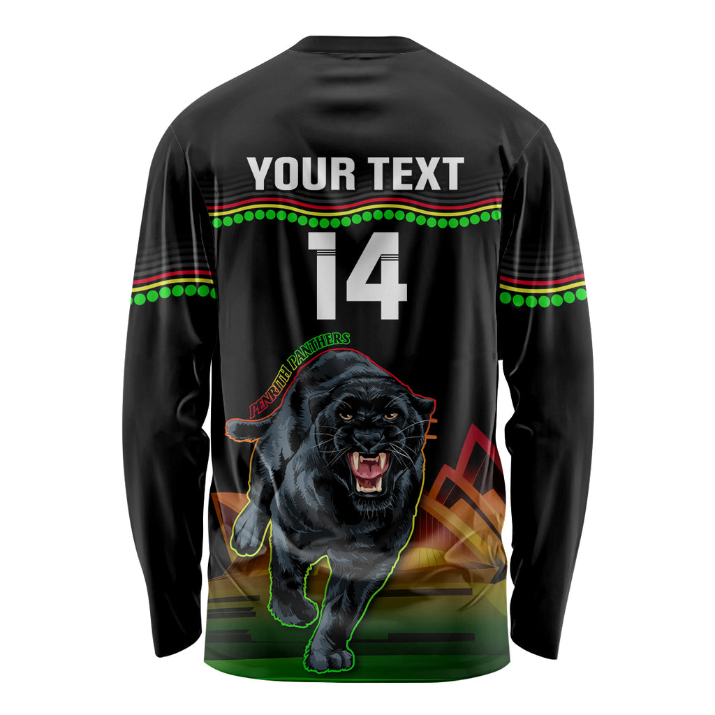 Custom Australia Day Panthers Long Sleeve Shirt NRL 2024 Sydney Opera House With Map - Black