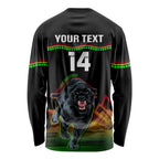 Custom Australia Day Panthers Long Sleeve Shirt NRL 2024 Sydney Opera House With Map - Black