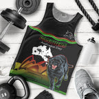 Custom Australia Day Panthers Men Tank Top NRL 2024 Sydney Opera House With Map - Black