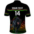 Custom Australia Day Panthers Polo Shirt NRL 2024 Sydney Opera House With Map - Black