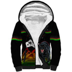 Custom Australia Day Panthers Sherpa Hoodie NRL 2024 Sydney Opera House With Map - Black