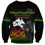 Custom Australia Day Panthers Sweatshirt NRL 2024 Sydney Opera House With Map - Black