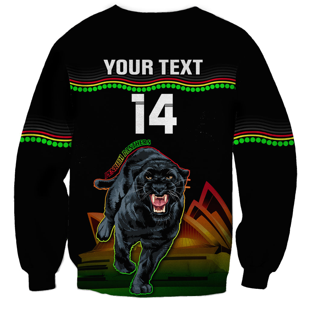 Custom Australia Day Panthers Sweatshirt NRL 2024 Sydney Opera House With Map - Black