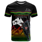 Custom Australia Day Panthers T Shirt NRL 2024 Sydney Opera House With Map - Black