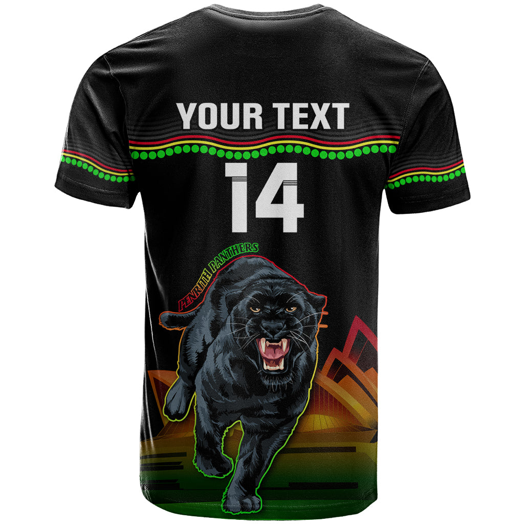 Custom Australia Day Panthers T Shirt NRL 2024 Sydney Opera House With Map - Black
