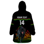 Custom Australia Day Panthers Wearable Blanket Hoodie NRL 2024 Sydney Opera House With Map - Black