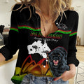 Custom Australia Day Panthers Women Casual Shirt NRL 2024 Sydney Opera House With Map - Black
