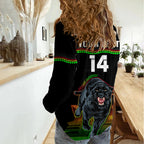 Custom Australia Day Panthers Women Casual Shirt NRL 2024 Sydney Opera House With Map - Black