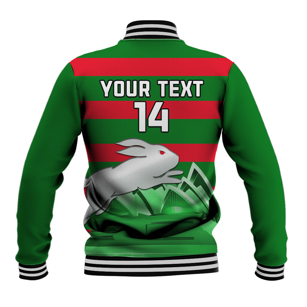 Custom Australia Day Rabbitohs Baseball Jacket NRL 2024 Sydney Opera House With Map