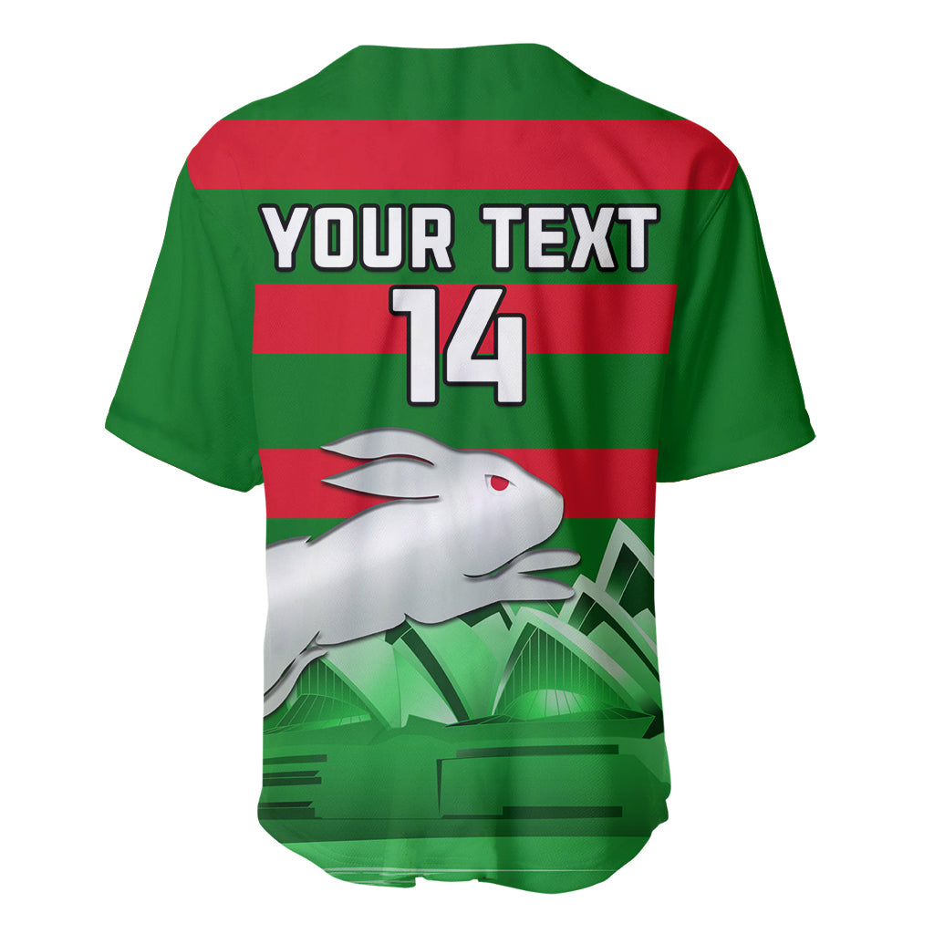 Custom Australia Day Rabbitohs Baseball Jersey NRL 2024 Sydney Opera House With Map
