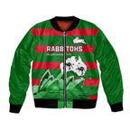 Custom Australia Day Rabbitohs Bomber Jacket NRL 2024 Sydney Opera House With Map