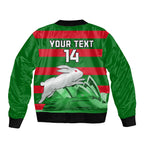 Custom Australia Day Rabbitohs Bomber Jacket NRL 2024 Sydney Opera House With Map