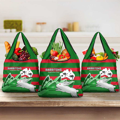 Australia Day Rabbitohs Grocery Bag NRL 2024 Sydney Opera House With Map