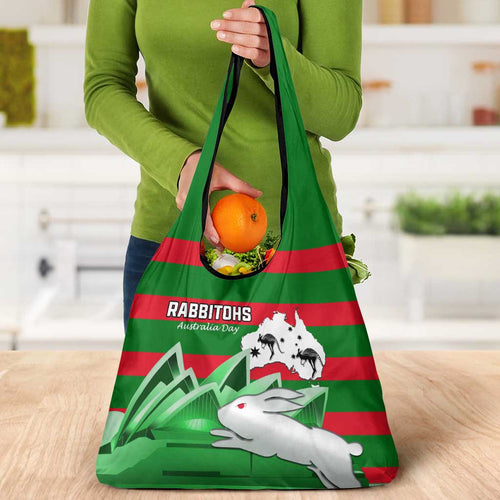 Australia Day Rabbitohs Grocery Bag NRL 2024 Sydney Opera House With Map