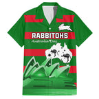 Custom Australia Day Rabbitohs Hawaiian Shirt NRL 2024 Sydney Opera House With Map