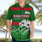 Custom Australia Day Rabbitohs Hawaiian Shirt NRL 2024 Sydney Opera House With Map