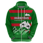 Custom Australia Day Rabbitohs Hoodie NRL 2024 Sydney Opera House With Map