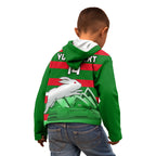 Custom Australia Day Rabbitohs Kid Hoodie NRL 2024 Sydney Opera House With Map