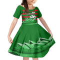 Custom Australia Day Rabbitohs Kid Short Sleeve Dress NRL 2024 Sydney Opera House With Map