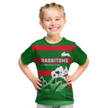 Custom Australia Day Rabbitohs Kid T Shirt NRL 2024 Sydney Opera House With Map