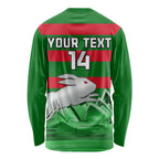 Custom Australia Day Rabbitohs Long Sleeve Shirt NRL 2024 Sydney Opera House With Map
