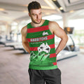Custom Australia Day Rabbitohs Men Tank Top NRL 2024 Sydney Opera House With Map