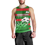 Custom Australia Day Rabbitohs Men Tank Top NRL 2024 Sydney Opera House With Map