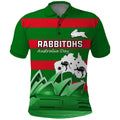 Custom Australia Day Rabbitohs Polo Shirt NRL 2024 Sydney Opera House With Map
