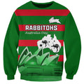 Custom Australia Day Rabbitohs Sweatshirt NRL 2024 Sydney Opera House With Map