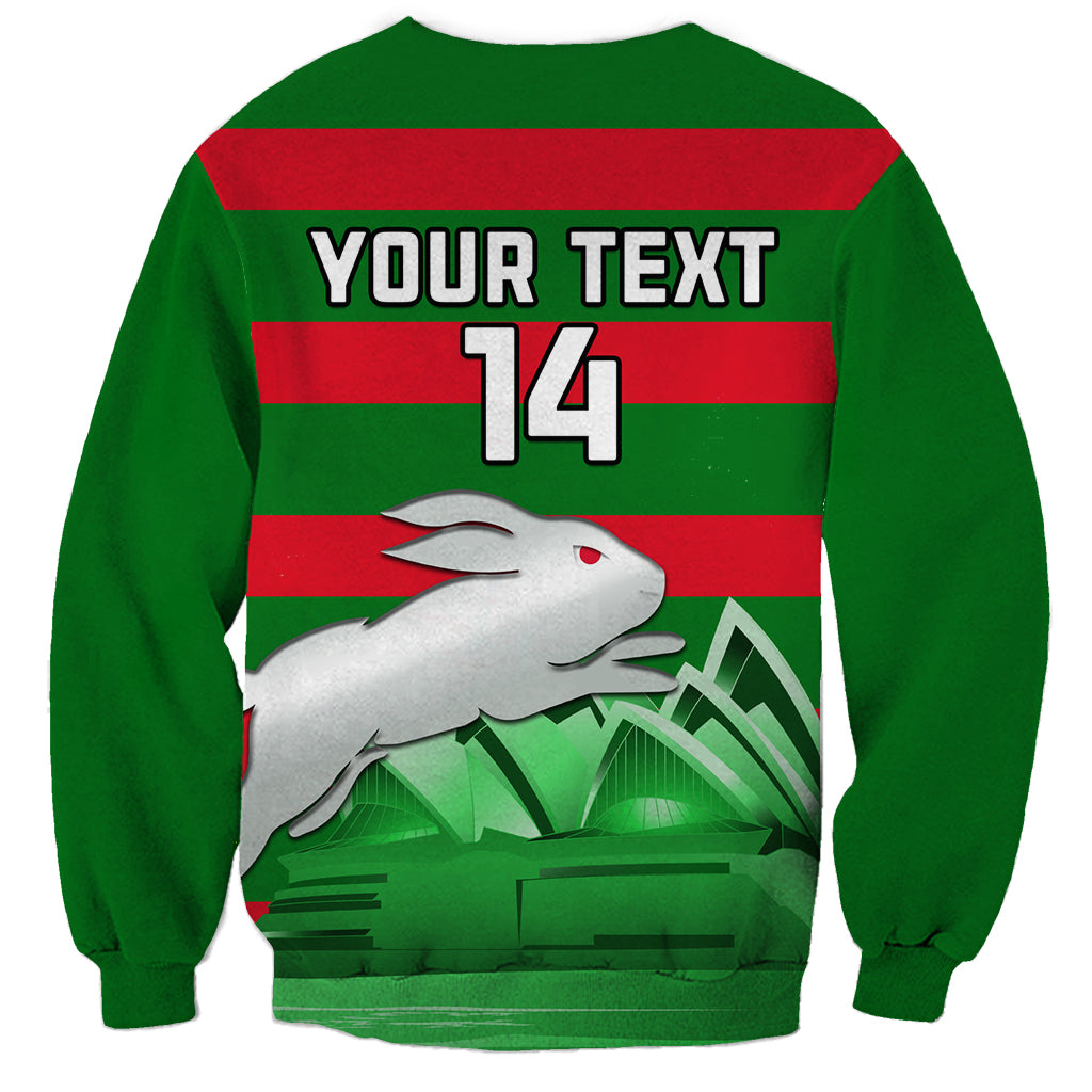 Custom Australia Day Rabbitohs Sweatshirt NRL 2024 Sydney Opera House With Map