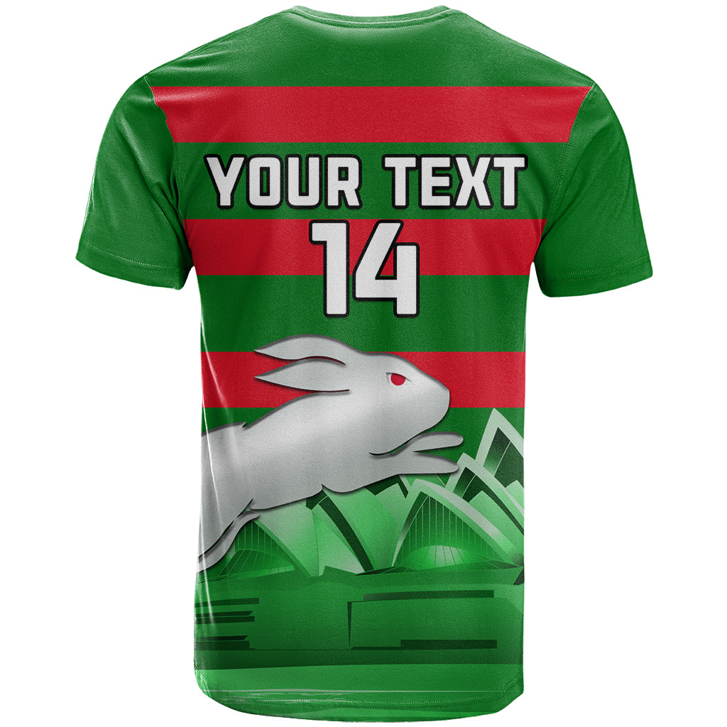 Custom Australia Day Rabbitohs T Shirt NRL 2024 Sydney Opera House With Map