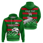 Custom Australia Day Rabbitohs Zip Hoodie NRL 2024 Sydney Opera House With Map