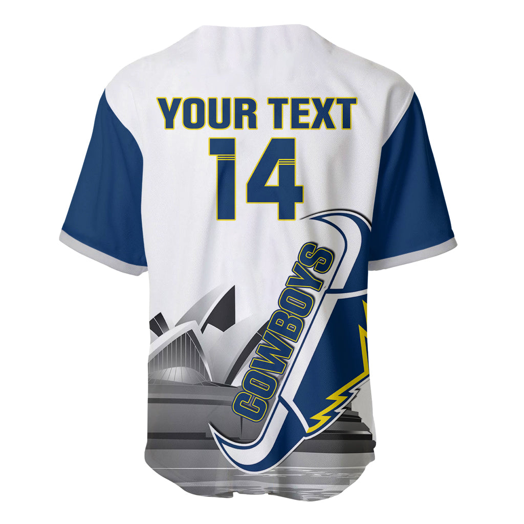 Custom Australia Day Cowboys Baseball Jersey NRL 2024 Sydney Opera House With Map