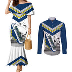 Custom Australia Day Cowboys Couples Matching Mermaid Dress and Long Sleeve Button Shirt NRL 2024 Sydney Opera House With Map