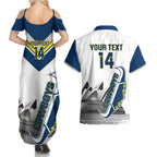 Custom Australia Day Cowboys Couples Matching Summer Maxi Dress and Hawaiian Shirt NRL 2024 Sydney Opera House With Map