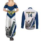Custom Australia Day Cowboys Couples Matching Summer Maxi Dress and Long Sleeve Button Shirt NRL 2024 Sydney Opera House With Map
