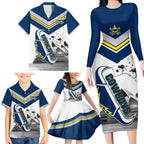 Custom Australia Day Cowboys Family Matching Long Sleeve Bodycon Dress and Hawaiian Shirt NRL 2024 Sydney Opera House With Map