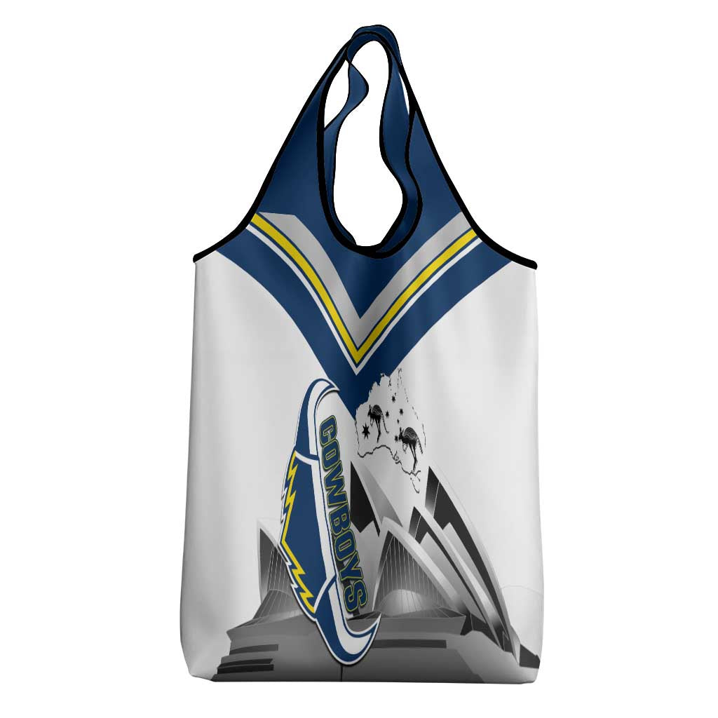 Australia Day Cowboys Grocery Bag NRL 2024 Sydney Opera House With Map