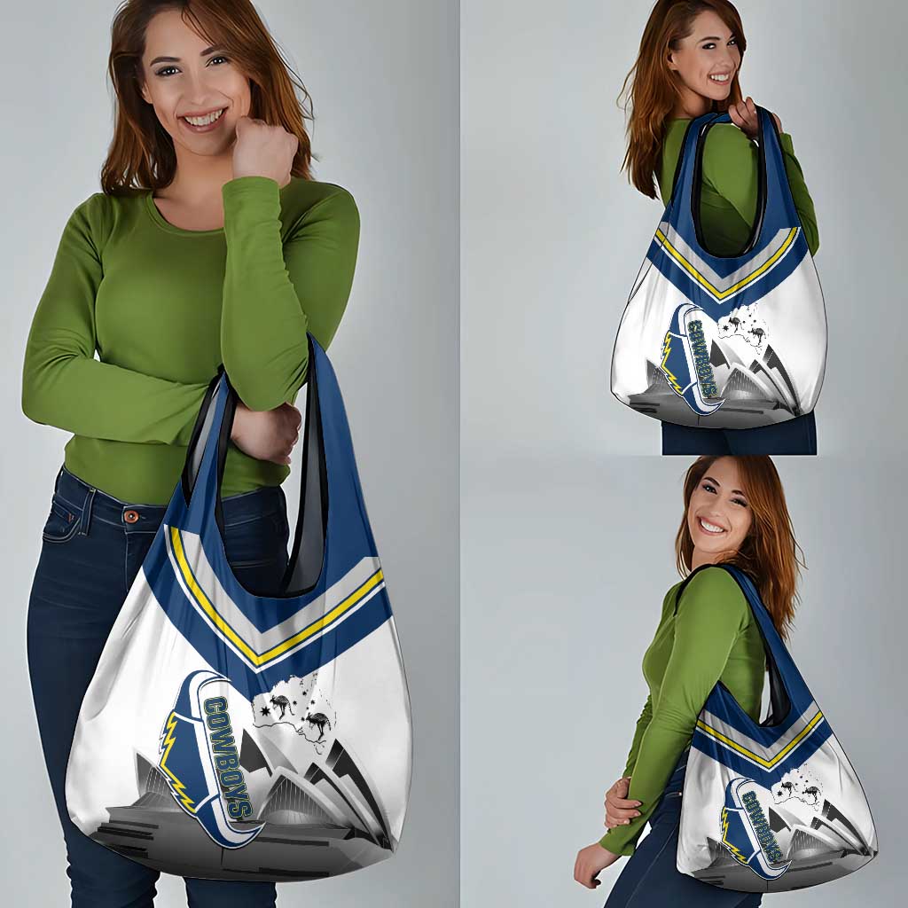 Australia Day Cowboys Grocery Bag NRL 2024 Sydney Opera House With Map