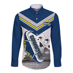 Custom Australia Day Cowboys Long Sleeve Button Shirt NRL 2024 Sydney Opera House With Map