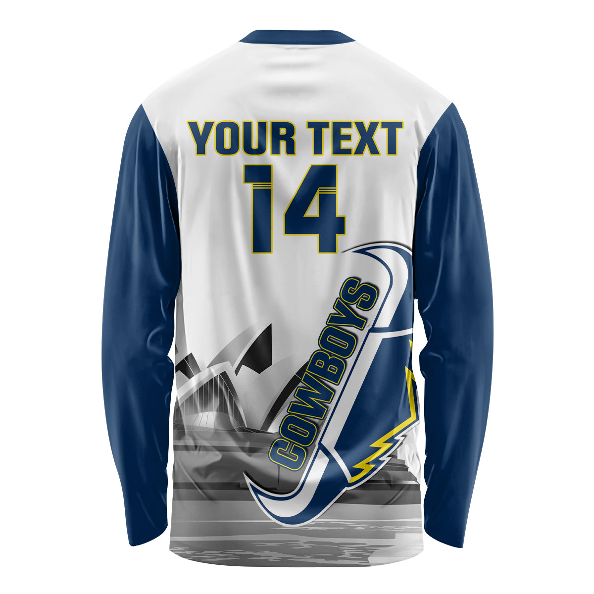 Custom Australia Day Cowboys Long Sleeve Shirt NRL 2024 Sydney Opera House With Map