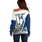 Custom Australia Day Cowboys Off Shoulder Sweater NRL 2024 Sydney Opera House With Map