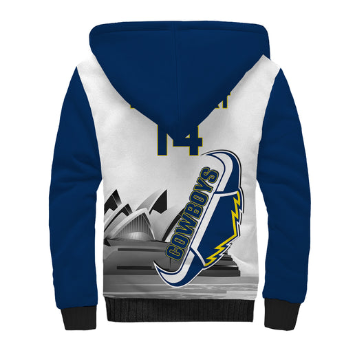 Custom Australia Day Cowboys Sherpa Hoodie NRL 2024 Sydney Opera House With Map