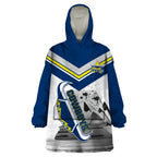 Custom Australia Day Cowboys Wearable Blanket Hoodie NRL 2024 Sydney Opera House With Map