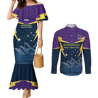 Custom Australia Day Storm Couples Matching Mermaid Dress and Long Sleeve Button Shirt NRL 2024 Sydney Opera House With Map