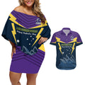 Custom Australia Day Storm Couples Matching Off Shoulder Short Dress and Hawaiian Shirt NRL 2024 Sydney Opera House With Map